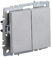 Переключатель без рамки IEK Brite ВС10-2-6-БрА 2-кл. проходной алюминий картинка